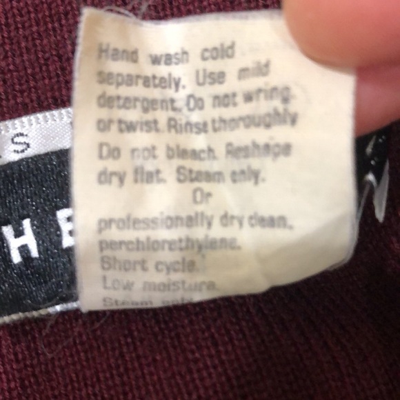 Saks Fifth Avenue The Works Cardigan Sweater Size Large Maroon Red Virgin Wool - Picture 7 of 10